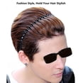 thumbnail image 5 of Banda para el cabello de metal para hombres y mujeres, bandas para el cabello onduladas unisex para hombres, aro para el cabello de moda para niños, diadema con peine, diadema en espiral neg, 5 of 5