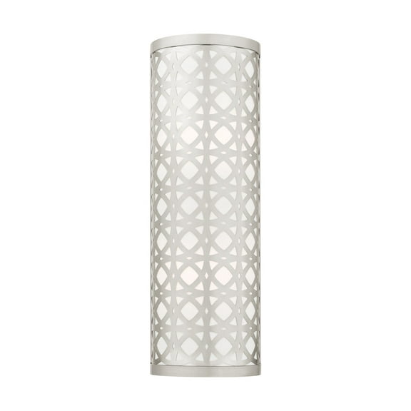 49879-91 Livex Lighting Calinda - 2 Light ADA Wall Sconce in Glam Style - 6 Inches wide by 18 Inches high-Brushed Nickel Finish