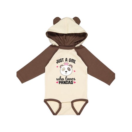 

Inktastic Just a Girl Who Loves Pandas Gift Baby Girl Long Sleeve Bodysuit