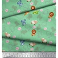 thumbnail image 2 of Soimoi Moss Georgette Fabric Floral & Cute Animals Cartoon Decor Fabric Printed Yard 42 Inch Wide, 2 of 3