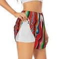 thumbnail image 2 of Haiem Mexican Serape Blanket Stripes Women's 2 in 1 Running Shorts - Lightweight Athletic Workout Gym Yoga Breathable Sports Shorts Liner with Phone Pockets-XX-Large, 2 of 9