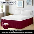 thumbnail image 2 of SGI Bedding 14 Inch Wrap Around Bed Skirt | Microfiber Bed Skirt | Olympic Queen, Burgundy, 2 of 4
