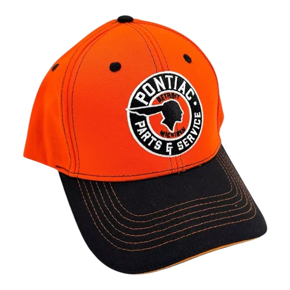 Orange & Black Pontiac Parts & Service Hat Cap