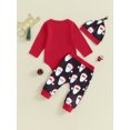 thumbnail image 4 of My First Christmas Outfits Baby Boy Girl 3 6 9 12 18 Months Long Sleeve Romper Onesie Pants Hat 3Pcs Fall Winter Clothes, 4 of 8