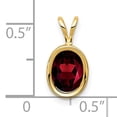 thumbnail image 7 of 14K Yellow Gold 8x6mm Oval Garnet Bezel Pendant, 7 of 7