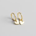 thumbnail image 5 of Heart Dangle Hoop Earrings, Small Gold Hoops, Dainty Hoop Earrings, Cute Minimalist Earrings, Sterling Silver Earrings, Best Gifts for Her, 5 of 16