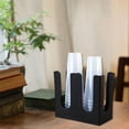 thumbnail image 4 of Dispensador de tapas para vasos de papel desechables negros, organizador de vasos y tapas para mostrador. 2 compartimentos, 4 of 8