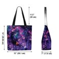 thumbnail image 3 of WIRESTER Reusable Canvas Tote Bag for Women Girls, Big Tote Bag With Inner Pocket, Beach Bag, Grocery Shopping Bag, Travel Bag - Purple Nebula Galaxy, 3 of 7