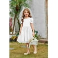 thumbnail image 3 of Arshiner Toddler Girl White Dress Summer Party Formal Wedding Flower Tutu Tulle Short Sleeve Girls Dresses Size 6, 3 of 6