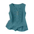 thumbnail image 7 of Summer Tank Tops for Women Button down Embroidered Lightweight Boho Sleeveless V-Neck Tops Summer Cute Loose Gauze Shirts 2026 by Awwp Blackish Green L, 7 of 7