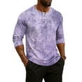 thumbnail image 5 of Hearthz Summer Henleys Shirts for Men Gradient Raglan 3/4 Sleeve Jersey Baseball T-Shirts Sport Athletic Big and Tall Cotton T Shirts for Men, 5 of 8