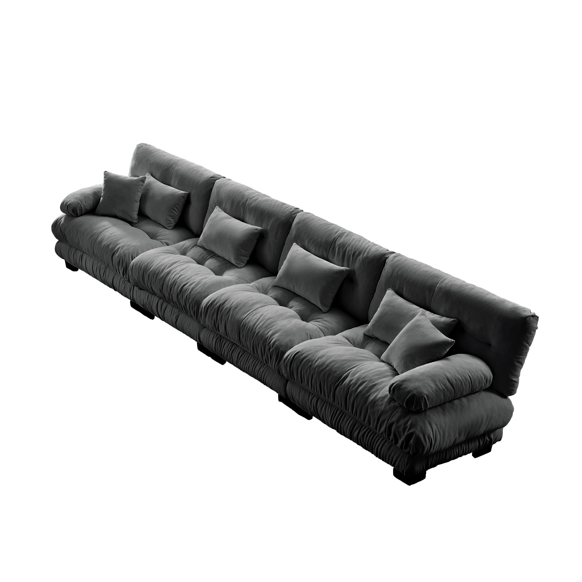 Gewnee 4-Seater Gray ,Chenille Sectional Sofa Modular Deep Seat Sofa Couch , Chenille Sofa Comfy Upholstered Sofa for Living Room