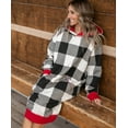 thumbnail image 5 of LazyOne Oversized Hoodie Sweatshirt, Comfortable Loungewear (Black and White Plaid, S/M), 5 of 7
