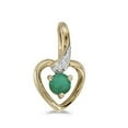 thumbnail image 2 of Emerald and Diamond Heart Pendant Necklace 14k Yellow Gold, 2 of 2