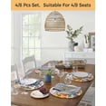 thumbnail image 5 of 15 Inch Round Placemats Set of 4, Fall Non Slip Heat Insulation PP Table Mats, Thanksgiving Pink Orange Blue Pumpkin Grey Wooden Washable Place Mats for Kitchen Dining Party Table Decor, 5 of 7