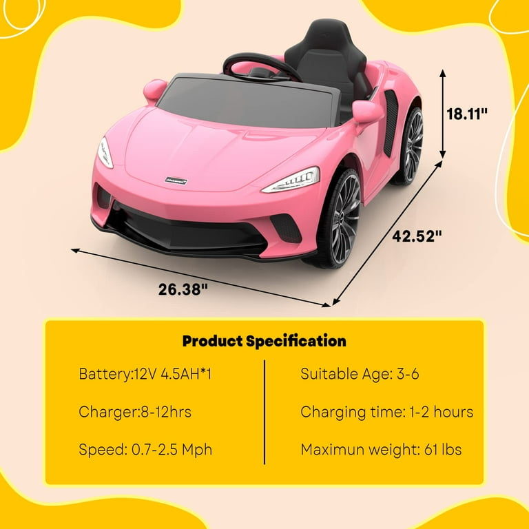 McLaren Licensed 12V Kids Ride on Car, Electric Vehicles