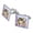 Silver, variant on Pets Selfie Picture Dog Cat Guinea Pig Rabbit Square Cufflink Set - Silver or Gold
