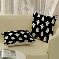 thumbnail image 5 of Halloween Pillow Covers 18x18 Set of 2 Cute Black Ghost Throw Pillows Fall Halloween Home Decorations Pillowcase Holiday Farmhouse Linen Black Outdoor Decorative Cushion Case for Couch Sofa, 5 of 6