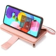 thumbnail image 3 of Wallet Case for Samsung Galaxy A51,Magnetic Handbag Zipper Pocket PU Leather Flip with 9 Card Slots and Wrist Strap Folio TPU Inner Stand Case for Samsung Galaxy A51 - Rose Gold, 3 of 14