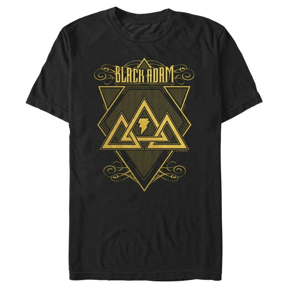 Men's Black Adam Triangle Strategy  Graphic Tee Black Medium