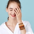 thumbnail image 4 of Surfer Heishi Clay Bead Bracelets for Women Bohemian Stackable Gold Beaded Stretch Bracelets Elastic Layering Friendship Bracelets Set Boho Jewelry, 4 of 6