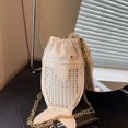 thumbnail image 6 of Hzzsbu Cute Fish Shape Crossbody Bag, Hollow Woven Leather Drawstring Shoulder Purse, 6 of 7