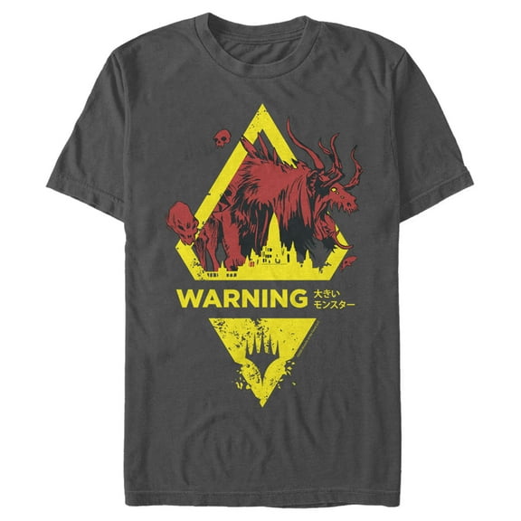 Men's Magic: The Gathering Ikoria Warning Beast Sign  Graphic Tee Charcoal Large