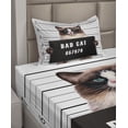 thumbnail image 2 of Ambesonne Animal Fitted & Top Sheet Set with Sham, Jail Kitty Under Arrest, Brown Black White, 2 of 4