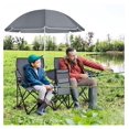 thumbnail image 2 of Double Camping Chair, Folding Camp Chair with Removable Umbrella, Cup Holders, Cooler Bag, Side Pocket & Carry Bag, 2-Person Beach Chair for Outdoor, Sports, Concerts, Travel, Picnic (Grey), 2 of 9