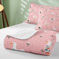 thumbnail image 4 of Erosebridal Goose Twin Quilt Set for Girls, Pink Folk Art Twin Coverlet Set, 2pcs 1 Bedspread and 1 Pillowcase, 4 of 7