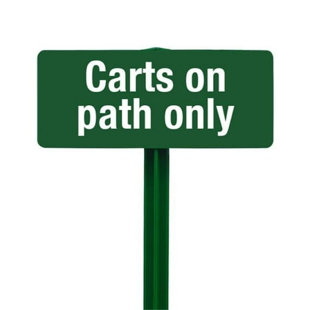 EverMark SSKT27-05 Carts on Path Only Sign with Hunter Green Stake Kit