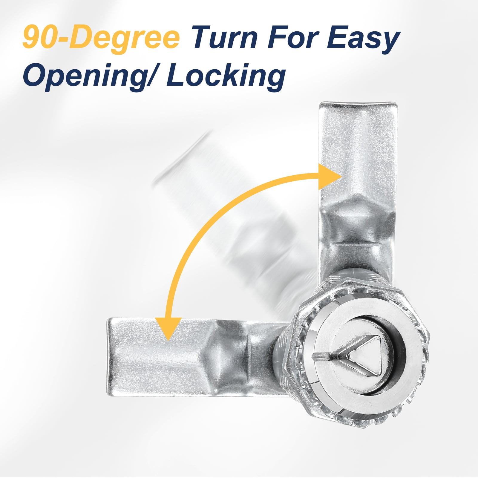 Tubular Cam Lock 7/8" Cylinder Length Zinc Alloy Cabinet Lock with Key White 4 Pack