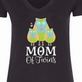 thumbnail image 4 of Inktastic Mom of Twins Cute Owl Women's V-Neck T-Shirt, 4 of 5