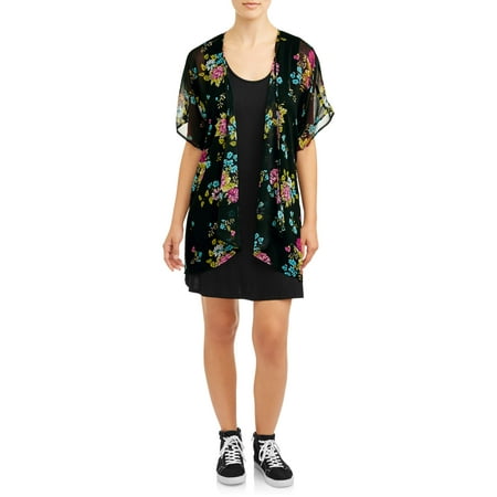 Liberty Love Liberty Love Juniors Dress and Kimono 2fer