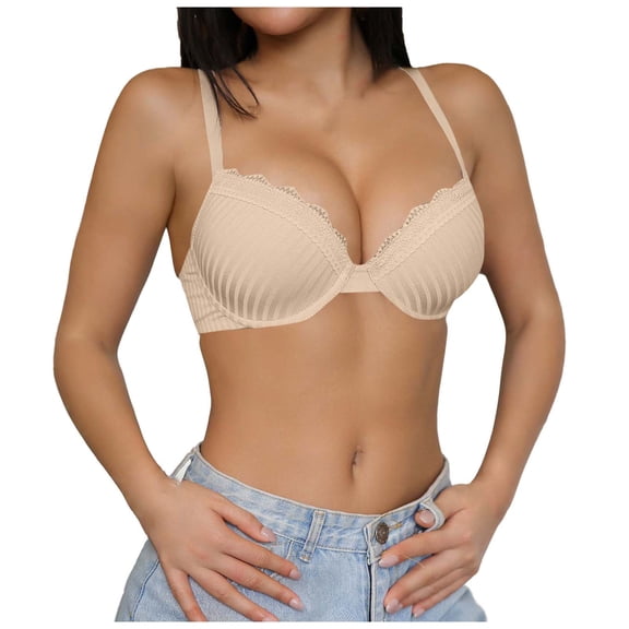 Kukoosong Balconette Bras for Women Fashion Women's Solid Color Lifting Gathering Folding Sagging Bra Lingerie Daily Bra, Sizes 4XL