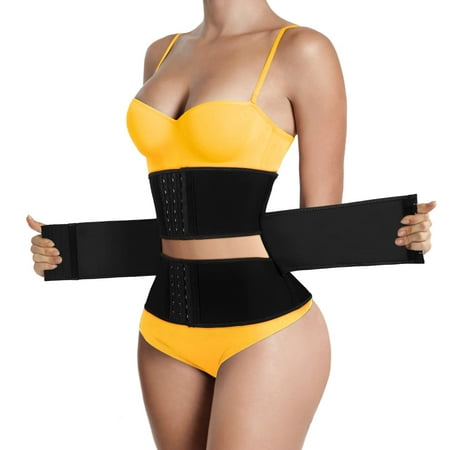

Waist Trainer for Women Body Shaper Lower Belly Fat Underbust Double Training Belt Waist Cincher Corset Workout 3 Segmented Seamless Waist Trimmer Hooks