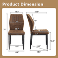 thumbnail image 3 of Tcbosik Dining Chairs Set of 4, Upholstered Kitchen Chair with Metal Legs for Living Room, Easy Assembly, Brown+Black, 3 of 9