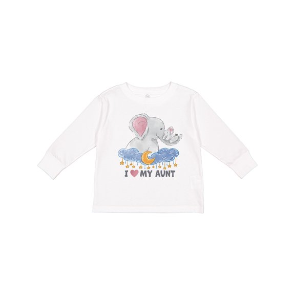Inktastic I Love My Aunt Elephant Family Boys or Girls Long Sleeve Toddler T-Shirt