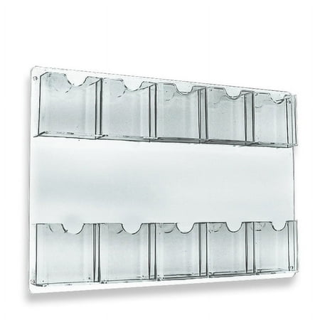 UPC: 0705105147482 | Azar Displays 252069 Ten Pocket Tri-Fold Wall Rack. Clear Acrylic Wall Mount Brochure Holder for Tri-Fold Size Pamphlets  Vertical Alignment  Overall Size: 23.75  w x 15.75  h  2-Pack