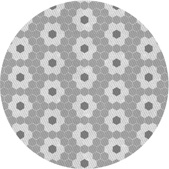 Ahgly Company Machine Washable Indoor Round Transitional Gunmetal Gray Area Rugs, 6' Round
