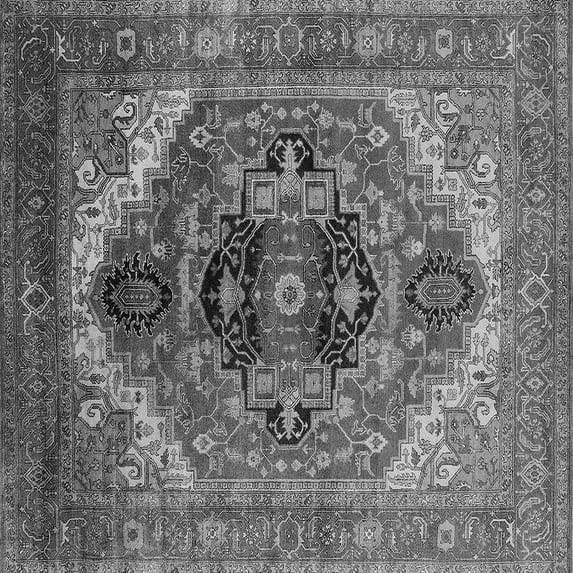 Ahgly Company Indoor Square Persian Gray Traditional Area Rugs, 4' Square