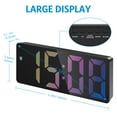 thumbnail image 2 of ORIA Electronic Digital Alarm Clock, 6.5inch Large Display LED Clock for Bedside Table Battery Clock with Temperature Display Adjustable Brightness Voice Control for Home, Multicolor, 2 of 8