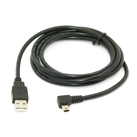 1.8m Mini USB B Type 5pin Male 90 Degree Left Angled to USB 2.0 Male Data Cable Black Color 5647
