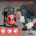 thumbnail image 5 of Aoile Electric Drain Snake with Wheels, 50 ft x 1/2 in Sewer Machine W/Cutters & Pneumatic Foot Switch for 2" to 4" Pipes, Red, 5 of 8