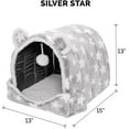 thumbnail image 2 of FurHaven Fleece Snuggle Hideout Pet Bed for Small Dogs and Cats - Silver Stars, 2 of 9