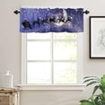 thumbnail image 3 of Sleigh Reindeer Moon Christmas Kitchen Curtain Valance, Window Curtain Valance Rod Pocket, Xmas Valances Window Treatment for Living Room Bedroom Bathroom Cafe (54x18 Snoeflake Snow Trees), 3 of 6