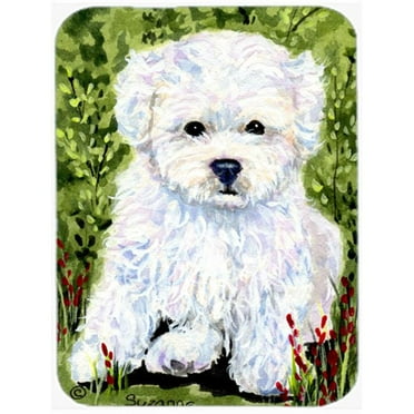 Caroline's Treasures Bichon Frise Glass Cutting Board Large