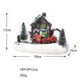 thumbnail image 4 of Navidad Nieve Casa Tren Figurine Luminoso Pueblo Jardín Decoración Regalo Sunnimix Casa de miniaturas de resina, 4 of 8