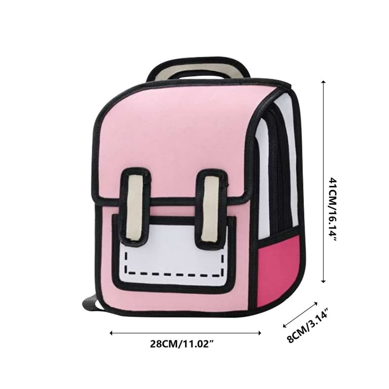 Xfvqtps Backpack 3D Jump Style 2D Drawing From Comic Paper Anime Handheld Multi Functional Lightweight Cloth Bookags Pink Xfvqtps Backpack 3D Jump Style 2D Drawing From Comic Paper Anime Handheld Multi Functional Lightweight Cloth Bookags Pink