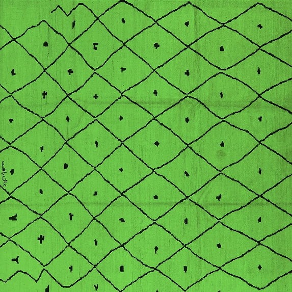Ahgly Company Indoor Square Solid Green Modern Area Rugs, 8' Square